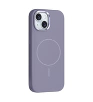 Apple iPhone 14 Uyumlu Kılıf M-Safe Şarj Özellikli Metal Kamera Çerçeveli Zore Edi Silikon Kapak (Koyu Lila)