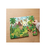 Dinozorlar ve Yanardağ Tasarımlı 24 Parça Ahşap Çocuk Puzzle