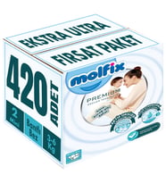 Molfix Premium Bebek Bezi Beden:2 (3-6KG) Mini 420 Adet Ekstra Ultra Fırsat Pk