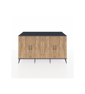 Kronos Konsol 4 Raflı 4 Kapaklı 176x59x99 Antrasit-Çam/Aytaşı