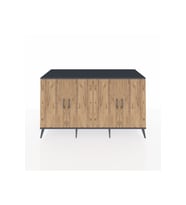 Kronos Konsol 4 Raflı 4 Kapaklı 176x59x99 Antrasit-Çam/Aytaşı