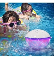Monozone Bluetoothlu Havuz Hoparlörü Waterproof Duş Hoparlörü Led Işıklı Yüzer Disko Topu Mikrofonlu (Tatlı Beyaz)