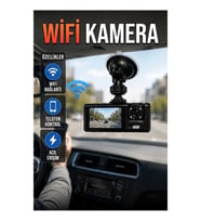 WiFi Çift Kameralı Araç Kamerası 170° Geniş Açı Full HD Kayıt Sistemi