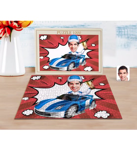 BK Gift Kişiye Özel Erkek Rallici Karikatürlü 1000 Parça Profesyonel Puzzle-1