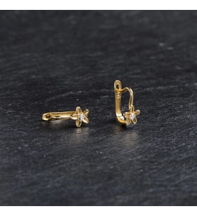 14 Ayar Altın Çiçek J Küpe 1,16 gr
