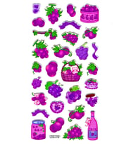 Sticker Kabartmalı Stiker Defter, Planlayıcı Etiket (Ldg019)-17x9 cm - Mor Meyveler