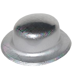 Gümüş Renk Hologramlı Plastik Yuvarlak Melon 27x24 Cm
