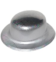 Gümüş Renk Hologramlı Plastik Yuvarlak Melon 27x24 Cm