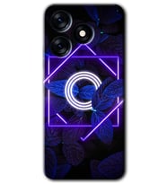 Tecno Spark 10 4G Kılıf HD Desen Baskılı Kılıf - Dark Neon Yaprak O Harfi