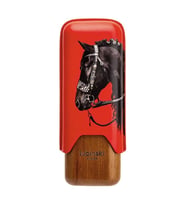Lubinski Year Of Horse Deri İkili Sedirli Puro Kılıfı - Kırmızı(62 Ring) LB-532