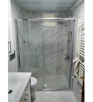 Teknesiz Cam Duşakabin Düz 1 Sabit 1 Sürgülü ND112