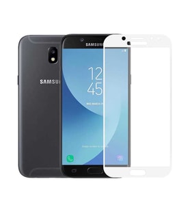 Samsung Galaxy J3 Pro (J330) Ekran Koruyucu Full Tam Kaplayan Kavisli Tempered Cam (Siyah)