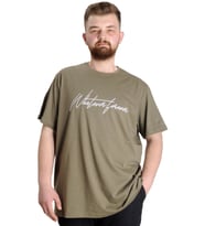 Mode XL Büyük Beden Erkek T-shirt WF 23157 Haki