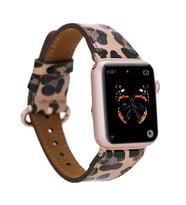 Apple Watch Uyumlu Deri Kordon 38-40-41mm Roma Leopar
