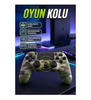 Kablosuz Şarj Destekli Ergonomik Oyun Kolu Dokunmatik Panel ve Titreşim Özellikli