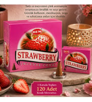 Strawberry Konik Tütsü 120 Adet – Çilek Aromalı Konik Tütsü
