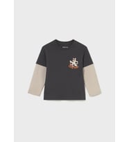 Mayoral Erkek Bebek Duble Kol Sweatshirt Gri