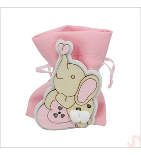 Ahşap Standlı 10cm x 8cm KESE, Fil Pembe - 1 Adet