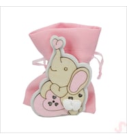 Ahşap Standlı 10cm x 8cm KESE, Fil Pembe - 1 Adet