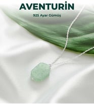 Luxtone Sertifikalı Aventurin 925 Ayar Gümüş Kolye Kadın Takı LX1540KL