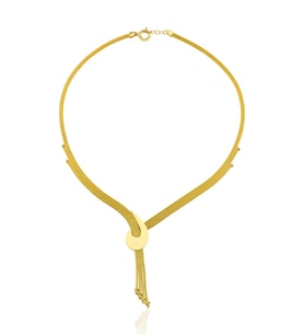 Fiyonk Kuyumculuk 14 Ayar Altın Golden Aura Kolye (Beyaz)