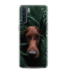 Oppo A91 Kılıf Resimli Desenli Baskılı Silikon Kılıf Flowers Dog 1346