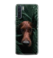 Oppo A91 Kılıf Resimli Desenli Baskılı Silikon Kılıf Flowers Dog 1346
