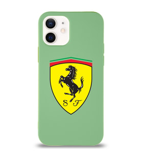 Apple iPhone 12 Mini  Lansman Kılıf Ferrari Tasarımlı Altı Kapalı İçi Kadife Kaplı  Kapak (Şeffaf)
