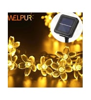 pilelistore Solar 30 Ledli Çiçekli Günışığı Bahçe Aydınlatma Dekorasyon Güneş Enerjili