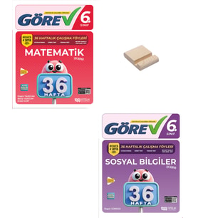 Nitelik 6. Sınıf Matematik ve Sosyal Bilgiler 36 Haftalık Görev Föyleri + Telefon Standı