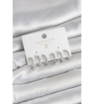 Gümüş Renk Pirinç Zirkon Taşlı Kadın Küpe - Tj-Bkp11641