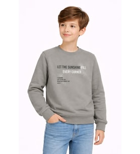 Erkek Çocuk Önü Arkası Baskılı Sweatshirt BGL-ST05231 (Gri)
