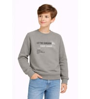 Erkek Çocuk Önü Arkası Baskılı Sweatshirt BGL-ST05231 (Gri)