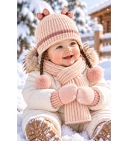 KİTTİ 26150-04 0-18 AY KIZ BEBEK ATKI BERE ELDİVEN SET