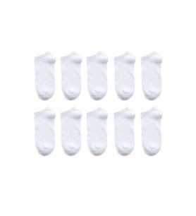 Unisex Beyaz Yazlık Patik Çorap10lu Paket Gezen 123699