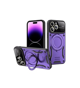 Iphone 16 Kılıf Joy Lens Standlı Kapak - Mor