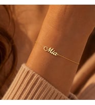 Kişiye Özel 925 Ayar Gümüş Zarif Minimal İsim Bileklik (Gold)