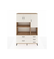 Hyperion Gardrop 8 Raflı 5 Çekmeceli 3 Kapaklı 132x44x195 Çam-Aytaşı