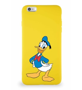Apple iPhone 6 Plus Soft Premier Kapak Donald Duck-C Tasarımlı Silikon Kılıf - Sarı (Şeffaf)