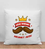BK Gift Kişiye Özel İsimli Babalar Günü Tasarımlı Beyaz Kırlent Yastık-5, Babaya Hediye, Ev Dekorasyonu, Babalar Günü Hediyesi