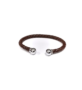 Noble Touch Kahverengi Çelik Uç Örgü Erkek Bileklik-03
