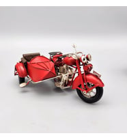 Dekoratif Metal Kırmızı Motosiklet Sepetli A-7917