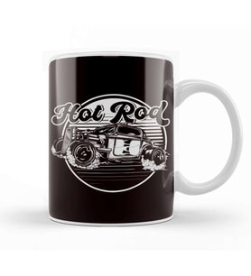 Classic Old American Cars Hot Rod Automobile Speed Vehicle-1 Kupa Bardak Porselen