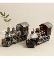 Vintage Tren Biblo Kumbara Reçine 20x12x8 cm