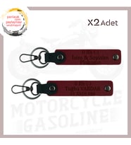 Bordo, Hız Aşıkları İçin İsim Plaka ve 0 Rh (-) Kan Grubu Yazılı Kişisel, Acil Durum, 2li Anahtarlık