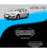 Opel Astra Uyumlu J Sedan Krom Cam Çerçevesi Paslanmaz Çelik Parça Astra J (2009-2015)