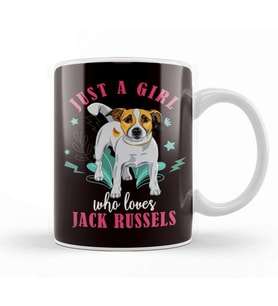 Girl Who Loves Jack Russel Terrier Dog Puppy Pet Kupa Bardak Porselen