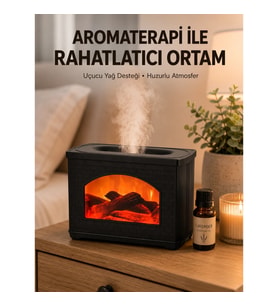 Mey İthalat® Aromaterapi Uyumlu Ultrasonik Oda Nemlendirici Ayarlanabilir Sis Çıkışlı