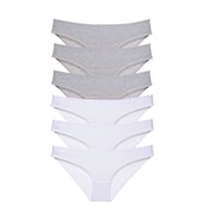 Mulvxbrf Brf02 6 Adet Süper Eko Set Likralı Kadın Slip Külot Gri Beyaz (Mulvix)