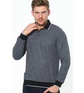 Dewberry Erkek Pamuklu Sweatshirt Noktalı Lacivert 1038 Günlük Üst Giyim, Jean Kombinleri, Seyahat Gardırobu